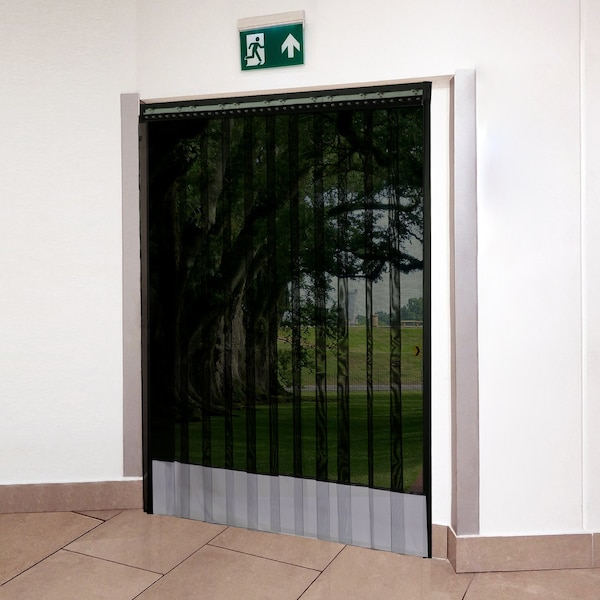 Aleco AirFlex Black Mesh Strip Door Kit 4' X 8', 8" x .080 405009 - main